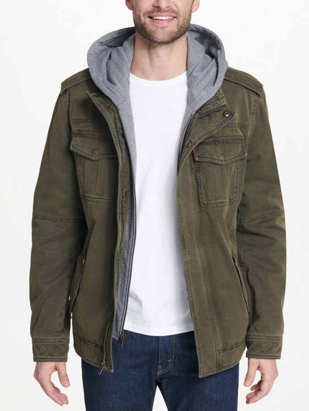 VLevis Sherpa Lined Jacket Military Utility Army Green Coat‎ Men's XXL NWT